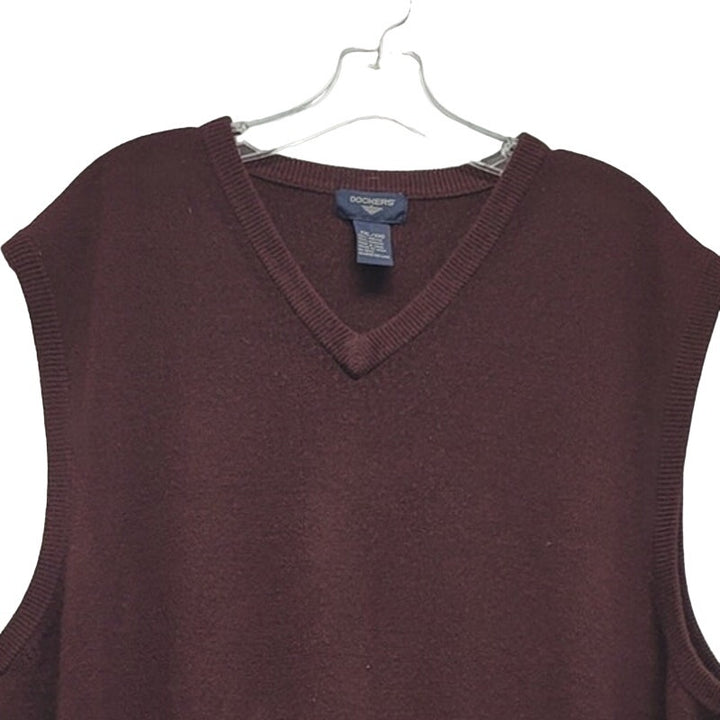 Dockers Mens XXL 100% Acrylic V Neck Sleeveless Knit Sweater Vest