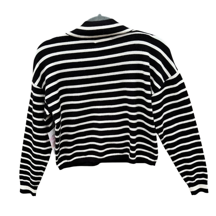 NWT New Hazel &amp; Moon Womens XS Oversized Cropped Striped Long Sleeve Sweater