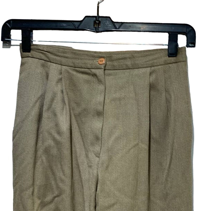 Vintage Size 8 Fully Lined Pleated Front Straight Leg Wool Blend Career Pants