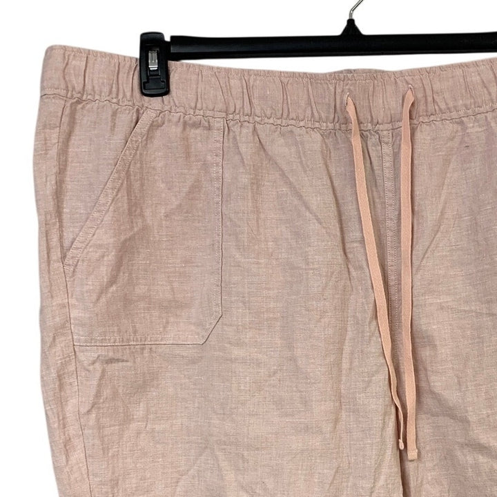New Eddie Bauer Womens 3X Pale Pink Hemp Cotton Hemplify Beach Pull Shorts