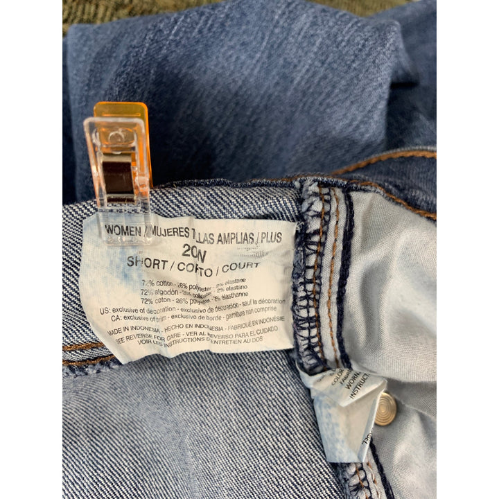 Gloria Vanderbilt Daisy Fuentes Womens 20W 2X Short Sleeve T Shirt Denim Jeans