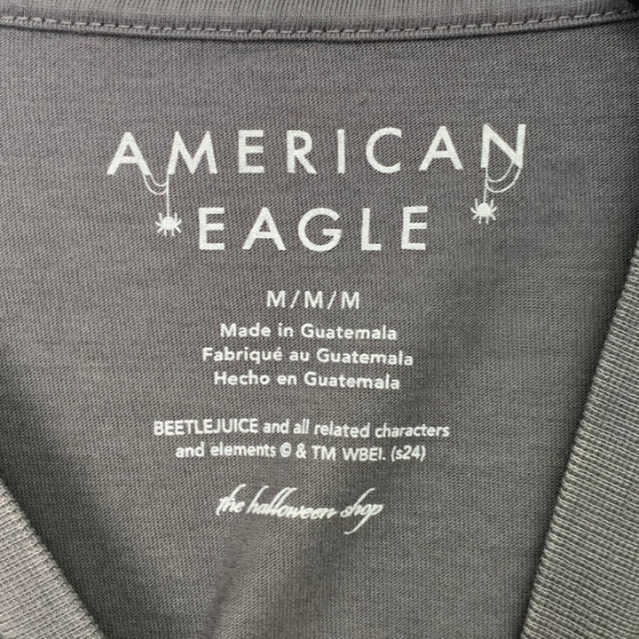 New American Eagle Mens Medium BeetleJuice Long Sleeve Crew Neck Tee Shirt