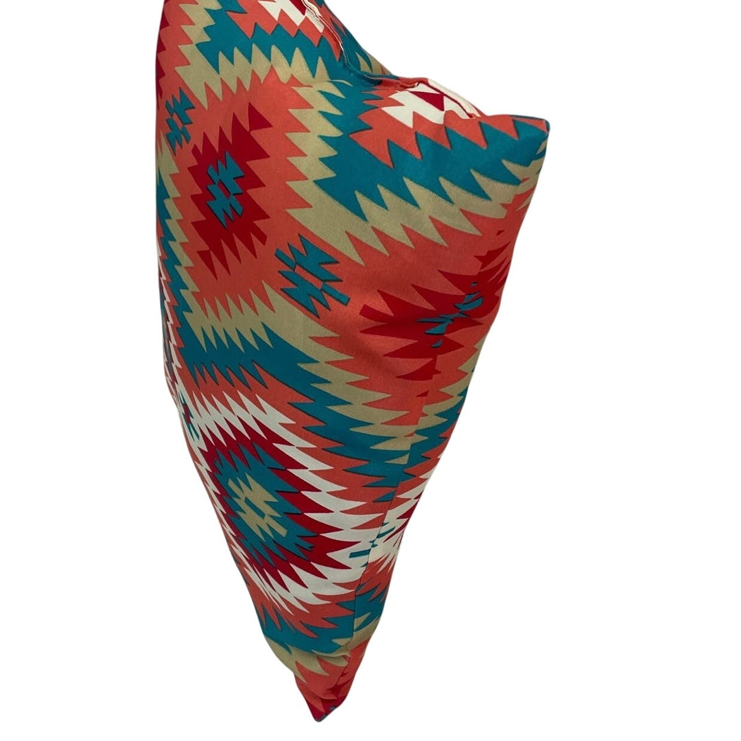 Southwest Inspired Aztec Diamond Design Indoor Outdoor 15" Square Toss Pillow