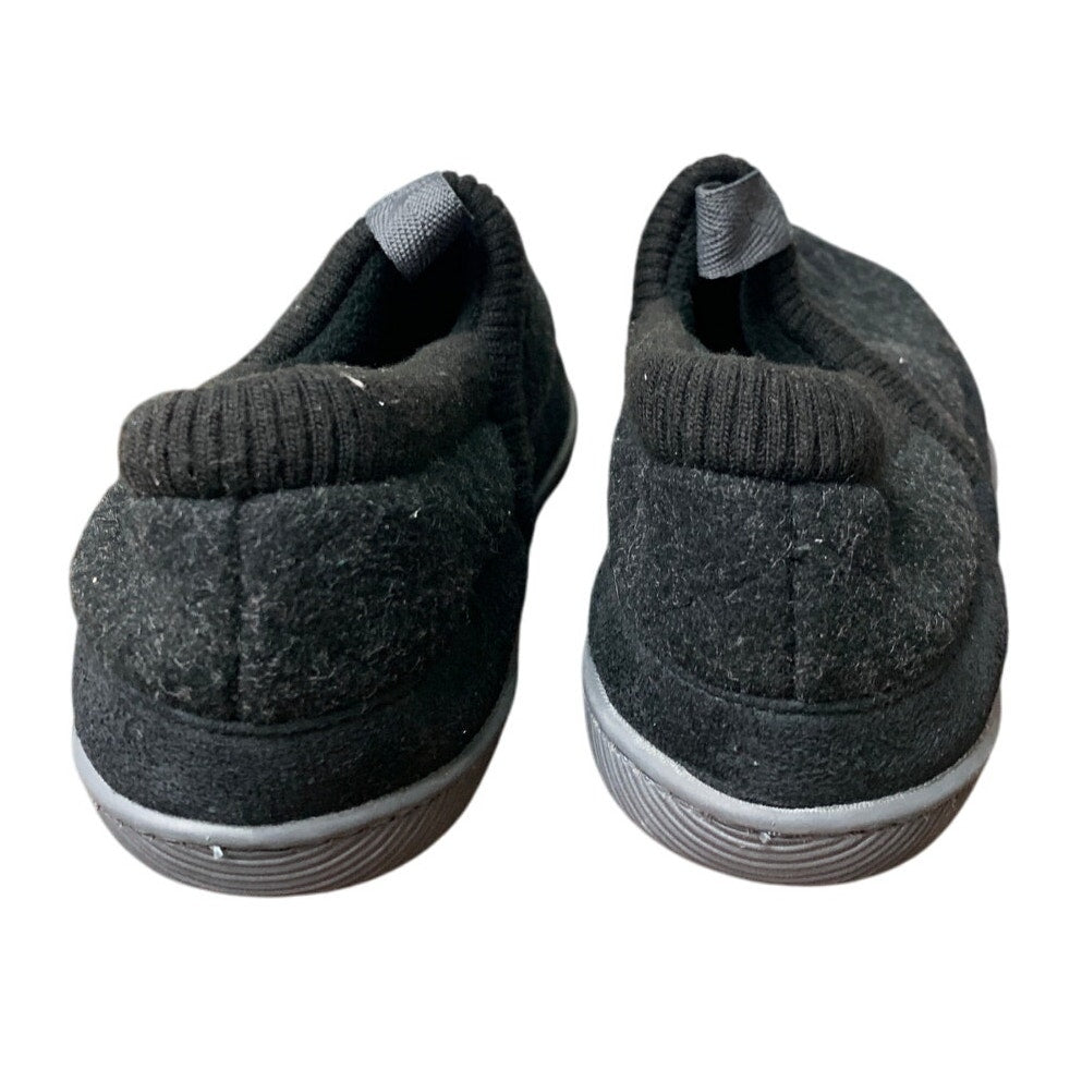 RockDove Womens 9 Gray Slippers Memory Foam Knit Cuff Closed Back House Shoes
