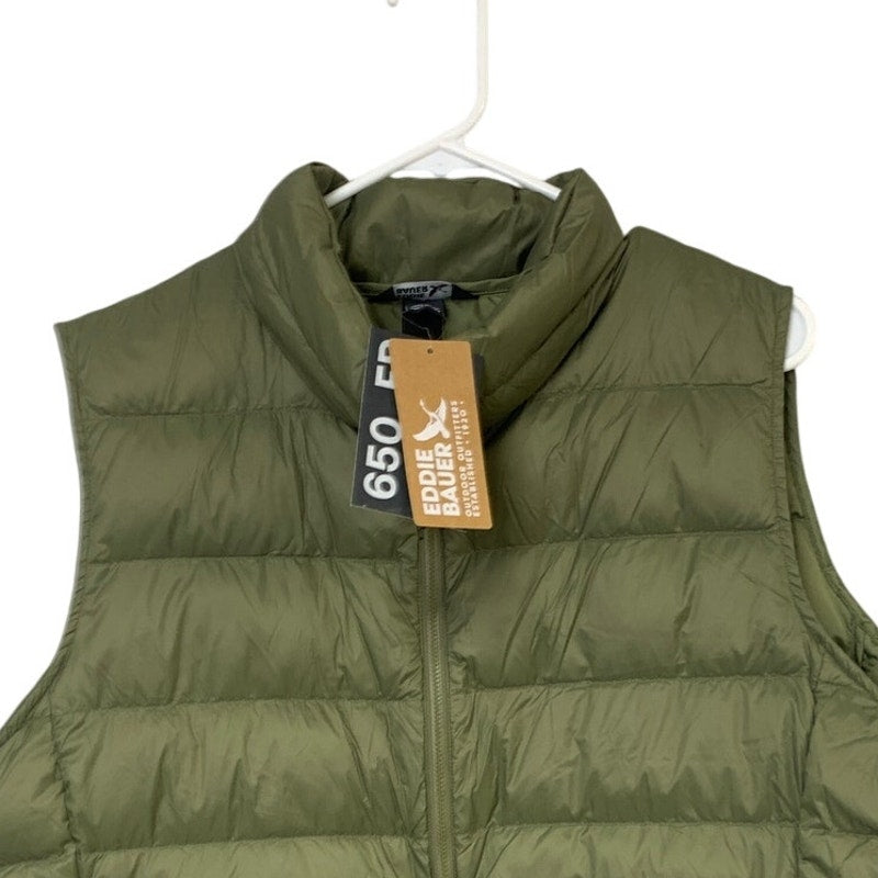 New Eddie Bauer Womens Alder Green 650FP Cirruslite Down Full Zip Puffer Vest
