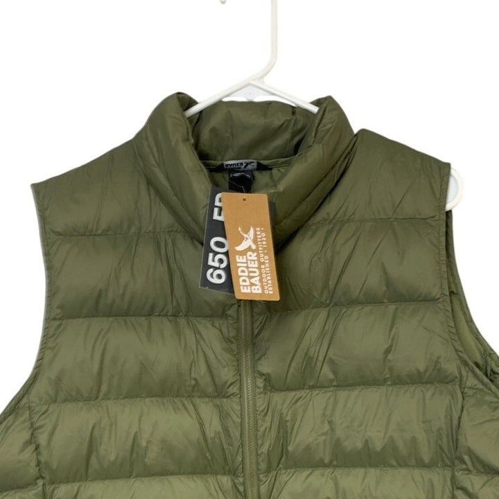 New Eddie Bauer Womens Alder Green 650FP Cirruslite Down Full Zip Puffer Vest