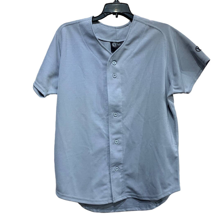 New Tag Team Uniform Youth XL Gray Button Down Baseball Short Sleeve Jersey