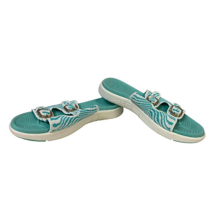 Coface Womens Size 8.5 Blue Sandal Open Round Toe Adjustable Strap Slip On Shoes