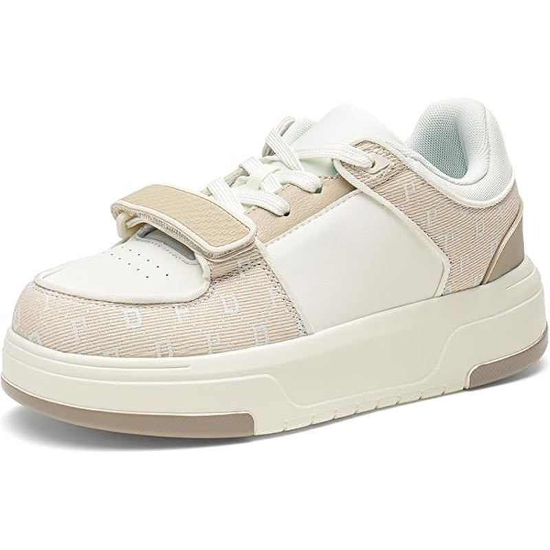 Dream Pairs Womens Size 6.5 White Pink Lace Up Hook Loop Platform Sneakers Shoes
