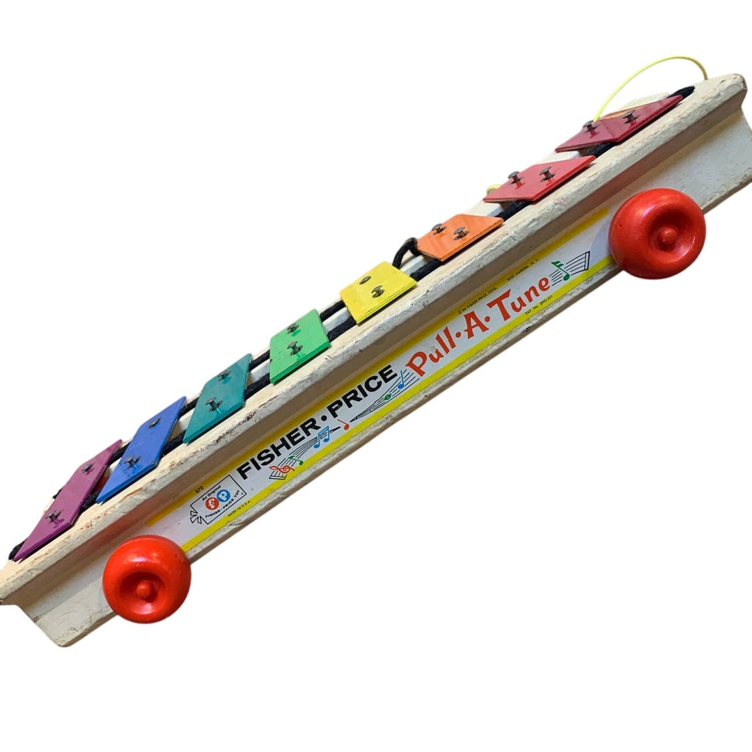Vintage 1964 Fisher Price Pull A Tune Xylophone Wooden Musical Instrument Toy