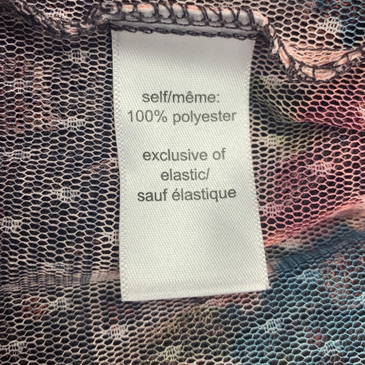 Maurices Womens Large 100% Polyester Long Sleeve Sheer Rose Floral Top