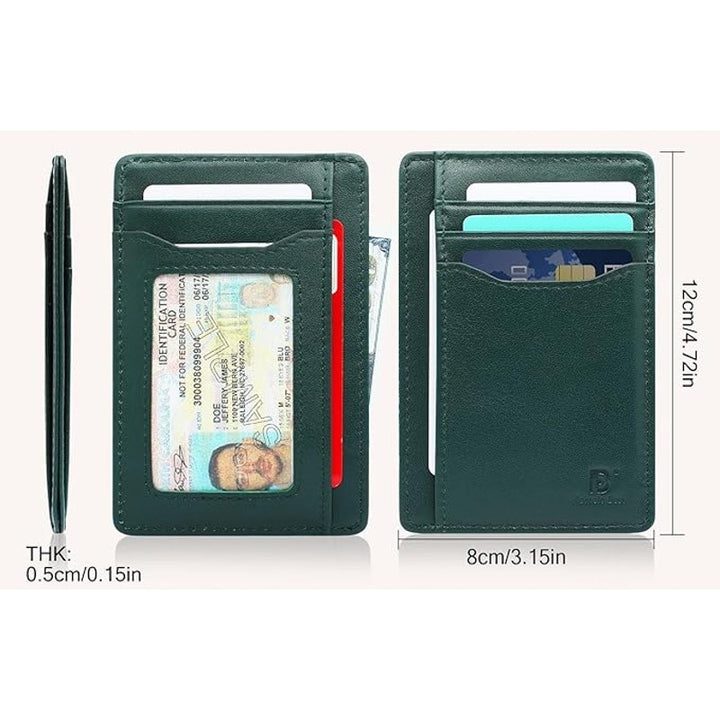 New Pomelo Best Hunter Green Genuine Leather Wallet RFID Blocking Card Holder