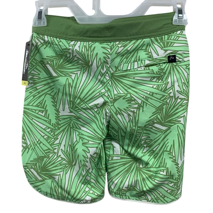 New Art Class Boys Size 5 Lined Tropical Green Leaf UPF 50+ Swim Swimming Trunks