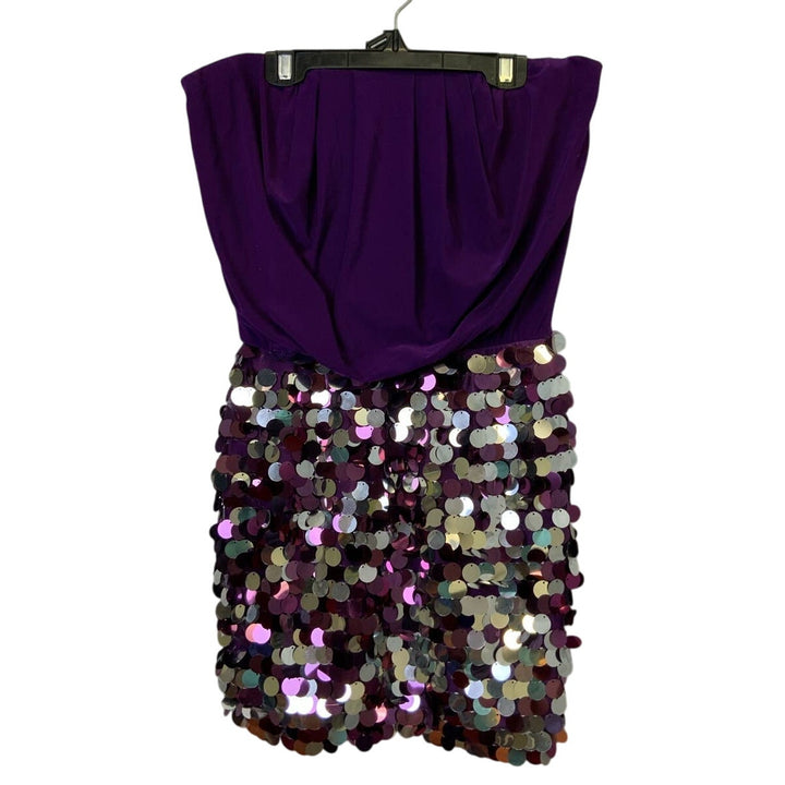 As U Wish Womens Small Strapless Shiny Sequin Short Polyester Blend Party Dress