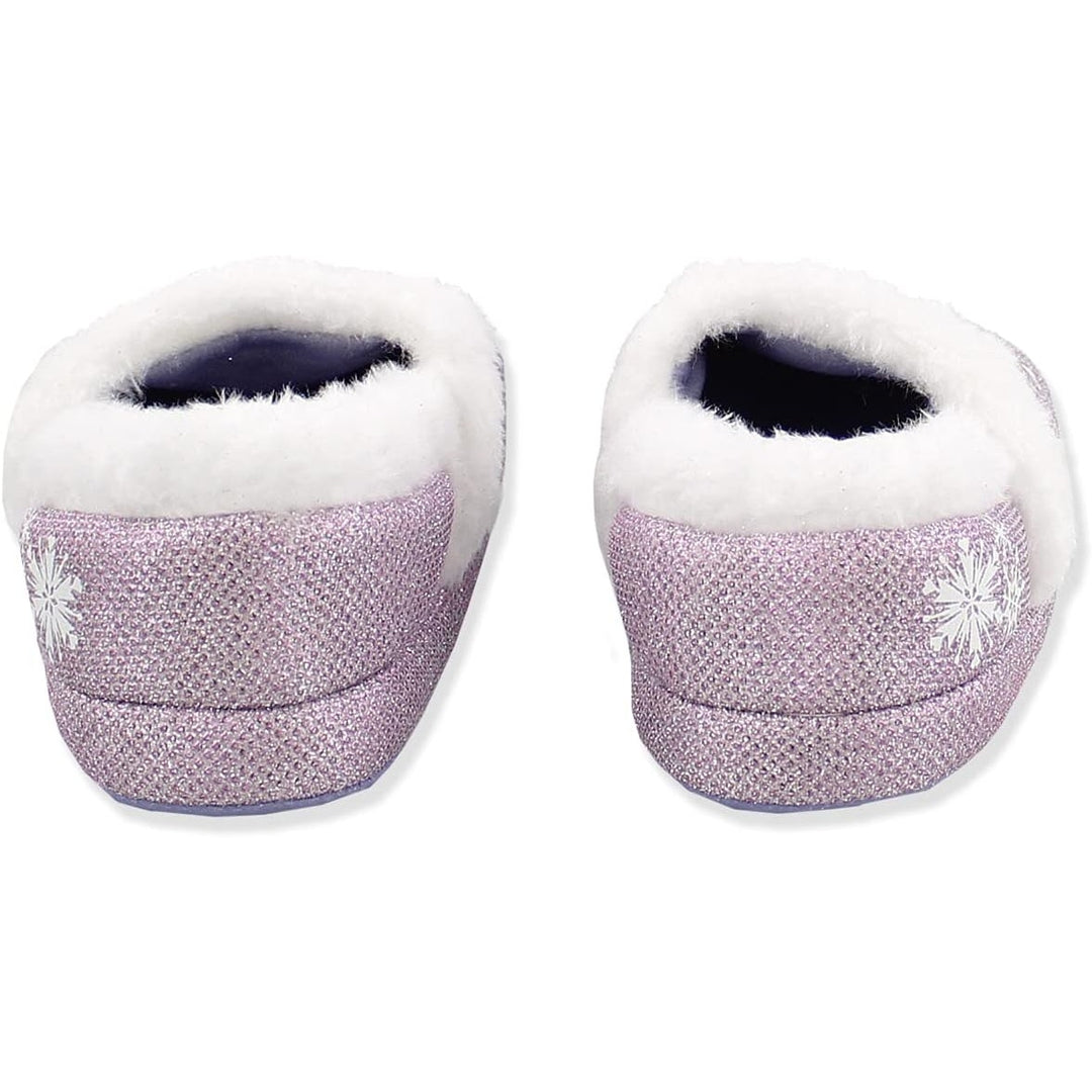 Disney Frozen Toddler Girls 5/6 Purple Elsa Anna Slippers Slip On House Shoes