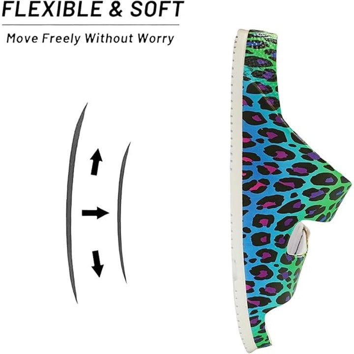 Vict Popu Womens Size 6.5 Rainbow Leopard Slide On Double Buckle Comfort Sandals