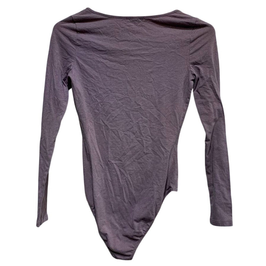 Charlotte Russe Womens Small Long Sleeve Scoop Neck Bodysuit W Snap Closure