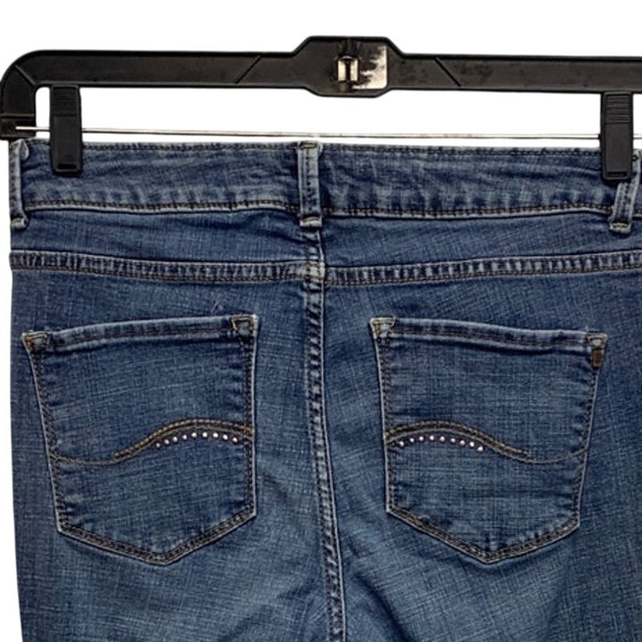 Lee Modern Series Womens Size 8 Curvy Boot Cut Replaced Button Denim Blue Jeans