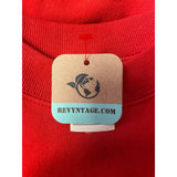 Hand Printed XL Upcycled Christmas Holly Leaves Berries Crew Neck Sweatshirt