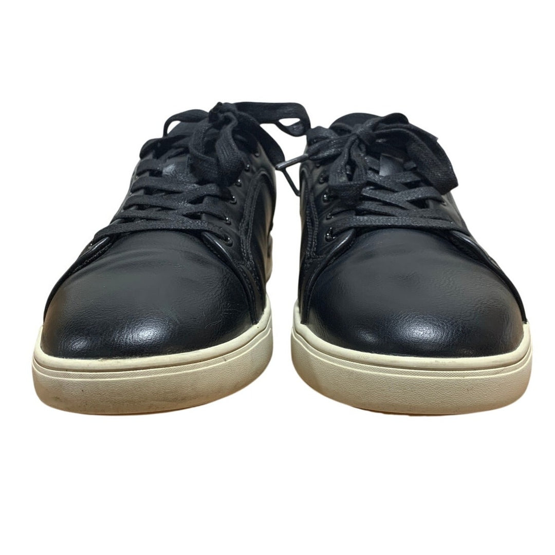 Bruno Marc Mens Size 10 Black Sneakers Lace Up Round Closed Toe Low Top Shoes