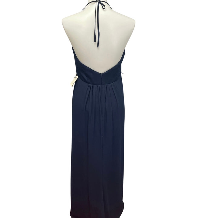 New Womens Size 6 White by Vera Wang Navy Blue Sleeveless Maxi Formal Dress