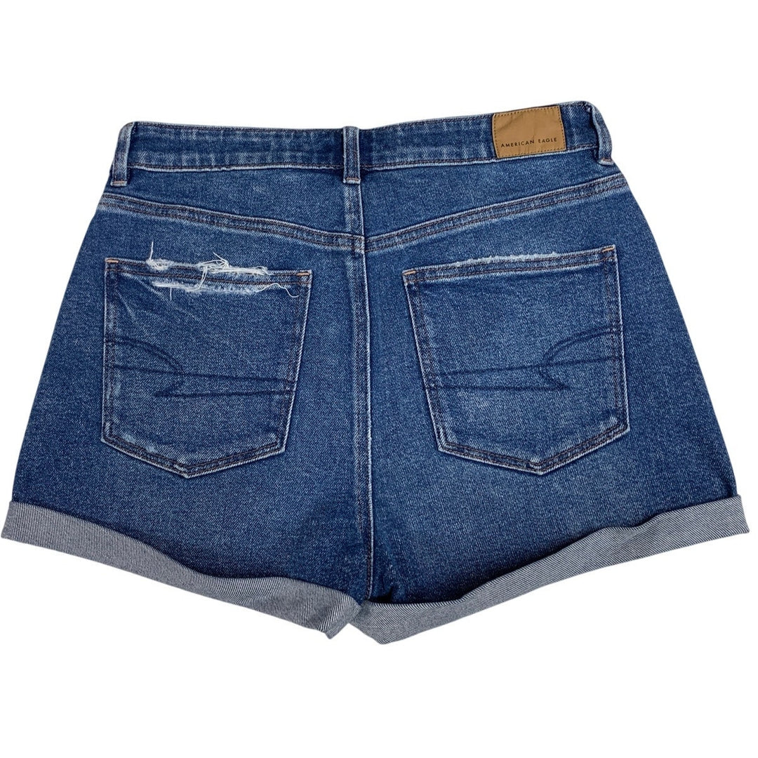 New American Eagle Womens Size 6 Mom Short Distressed Jorts Denim Jean Shorts