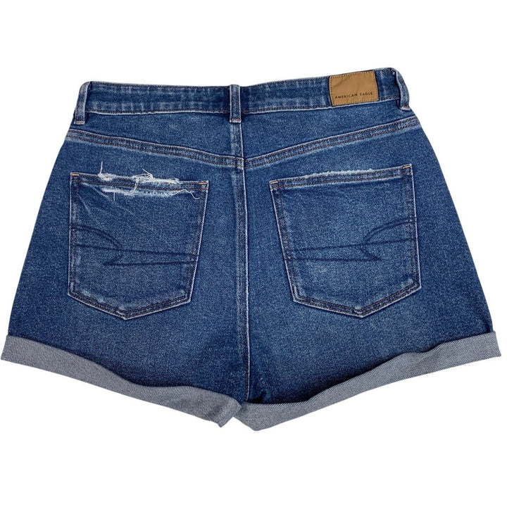 New American Eagle Womens Size 6 Mom Short Distressed Jorts Denim Jean Shorts