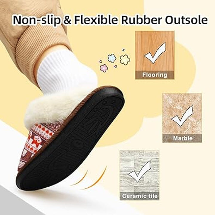 New Besroad Little Kids XS 11-11.5 Slip On Penguin Fox Faux Fur House Slippers
