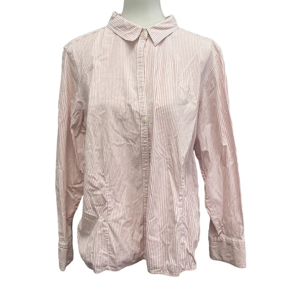 Lot of 2 Izod Womens Plus Size 2X Long Sleeve Button Down Collared Shirts