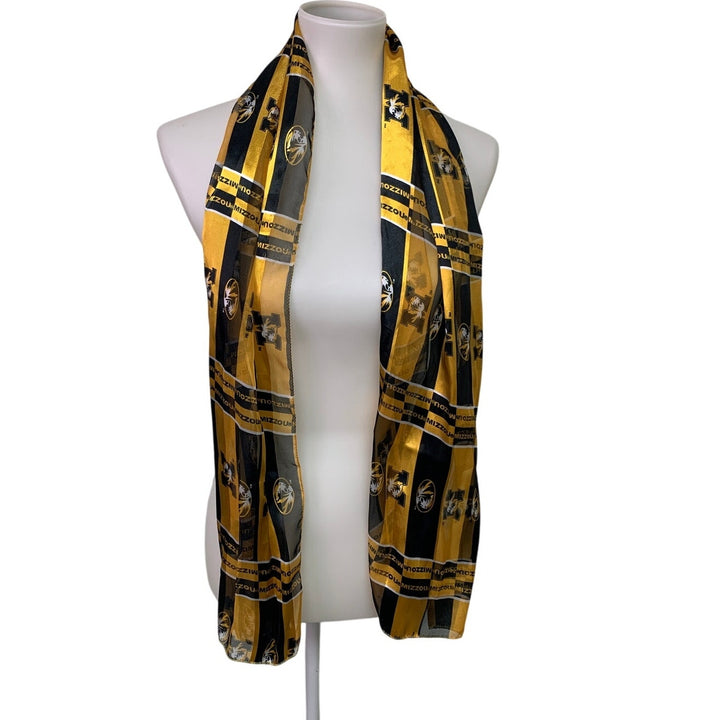 Mizzou Womens Fashion Polyester Scarf University Missouri Columbia Tigers Logo