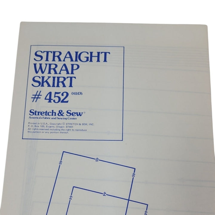 Vintage 1976 Stretch &amp; Sew 452 Straight Wrap Skirt Knit Fabric Uncut Sew Pattern