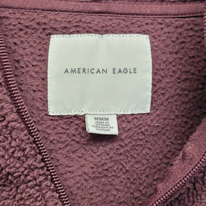 American Eagle Womens Medium 100% Polyester Long Sleeve Full Zip Sherpa Jacket