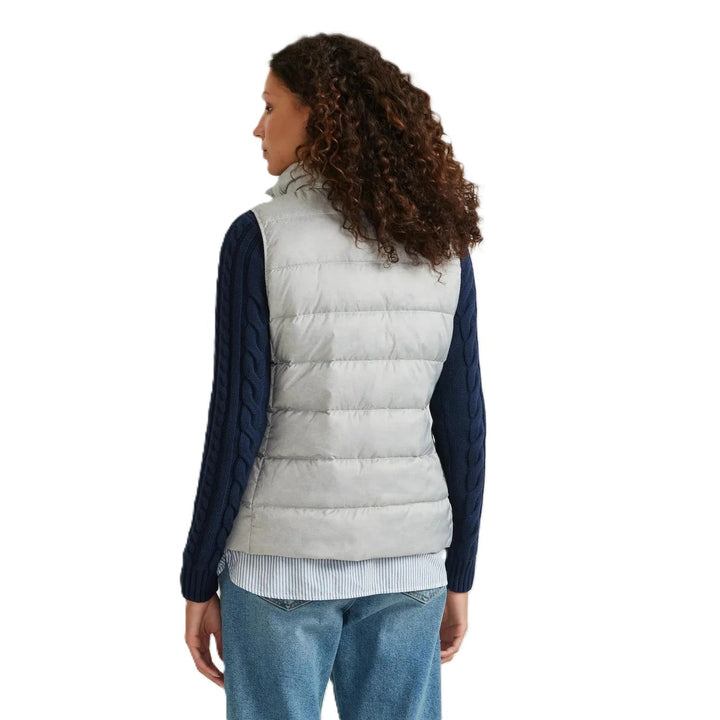 New Eddie Bauer Womens Light Gray CirrusLite 650FP Down Zip Up Puffer Vest
