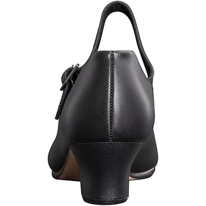 Arcliber Womens 9 Black Faux Leather 2" Heel Round Toe Buckle Character Shoes