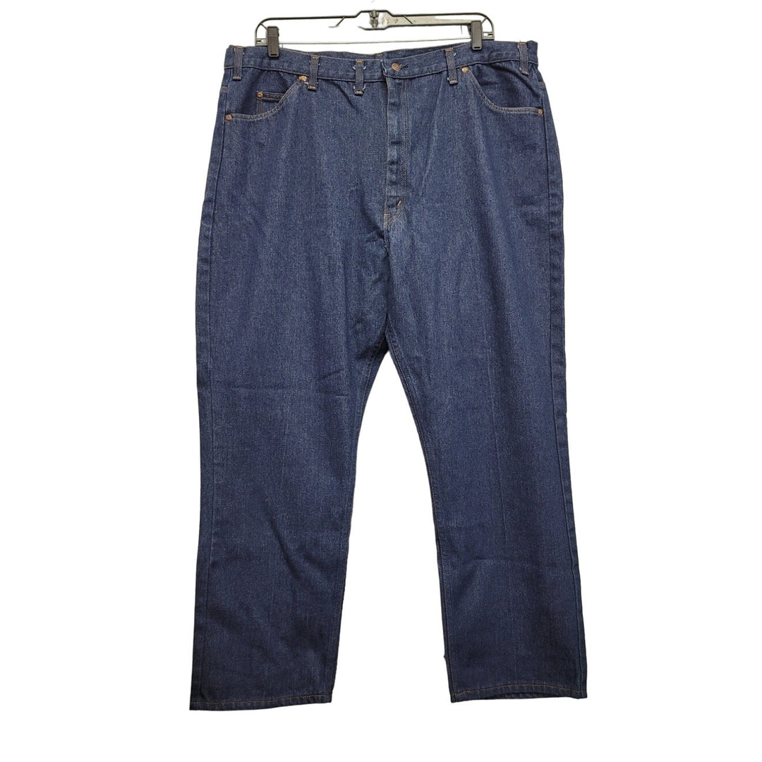 Mutual Weave Mens 42X30 PolyCotton Straight Leg Denim Blue Jeans w Pockets