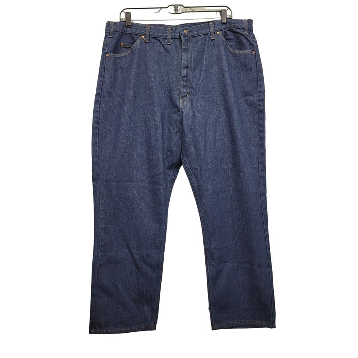 Mutual Weave Mens 42X30 PolyCotton Straight Leg Denim Blue Jeans w Pockets