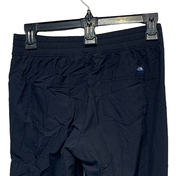 The North Face Womens Sze 2 Regular Long Black Nylon Elastic Waist Pants Pockets