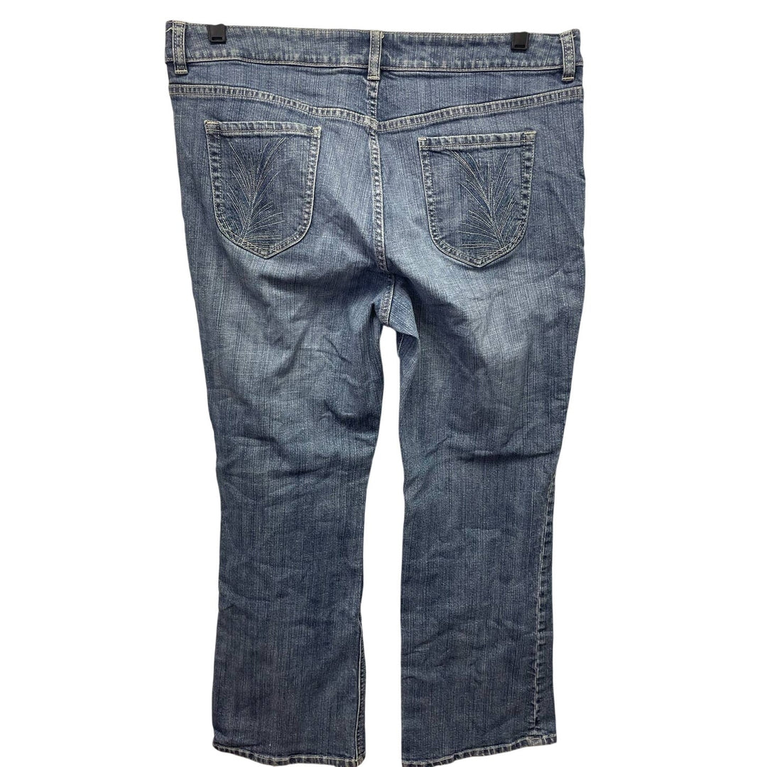 Chicos Platinum Size 2.5 Short Large 14 Stretch Cotton Straight Leg Denim Jeans