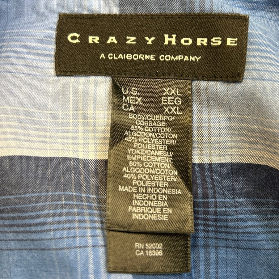 Crazy Horse Mens XXL Long Sleeve PolyCotton Long Sleeve Button Down Shirt