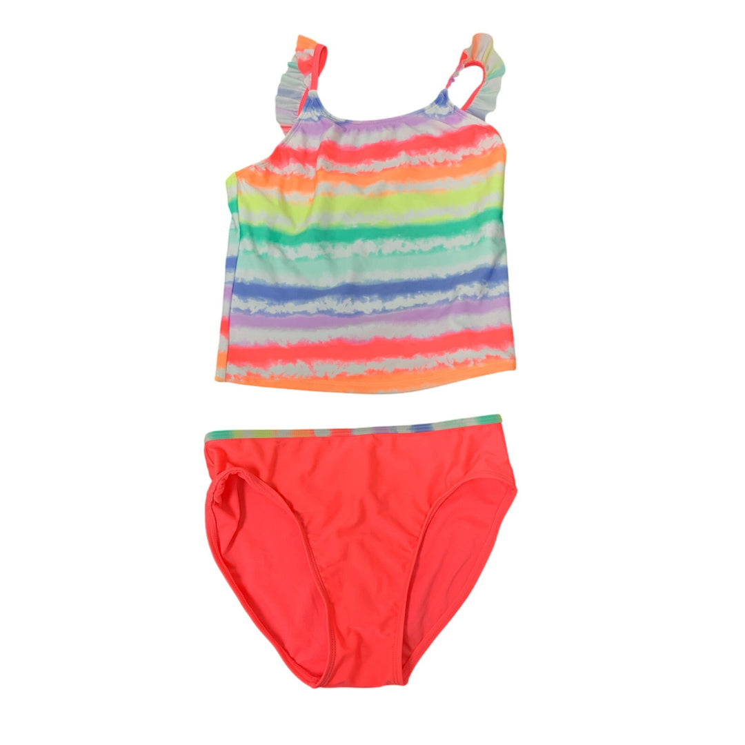 New Cat &amp; Jack Girls XL (14) Rainbow Stripe 2PCE Bikini Swim Swimming Suit