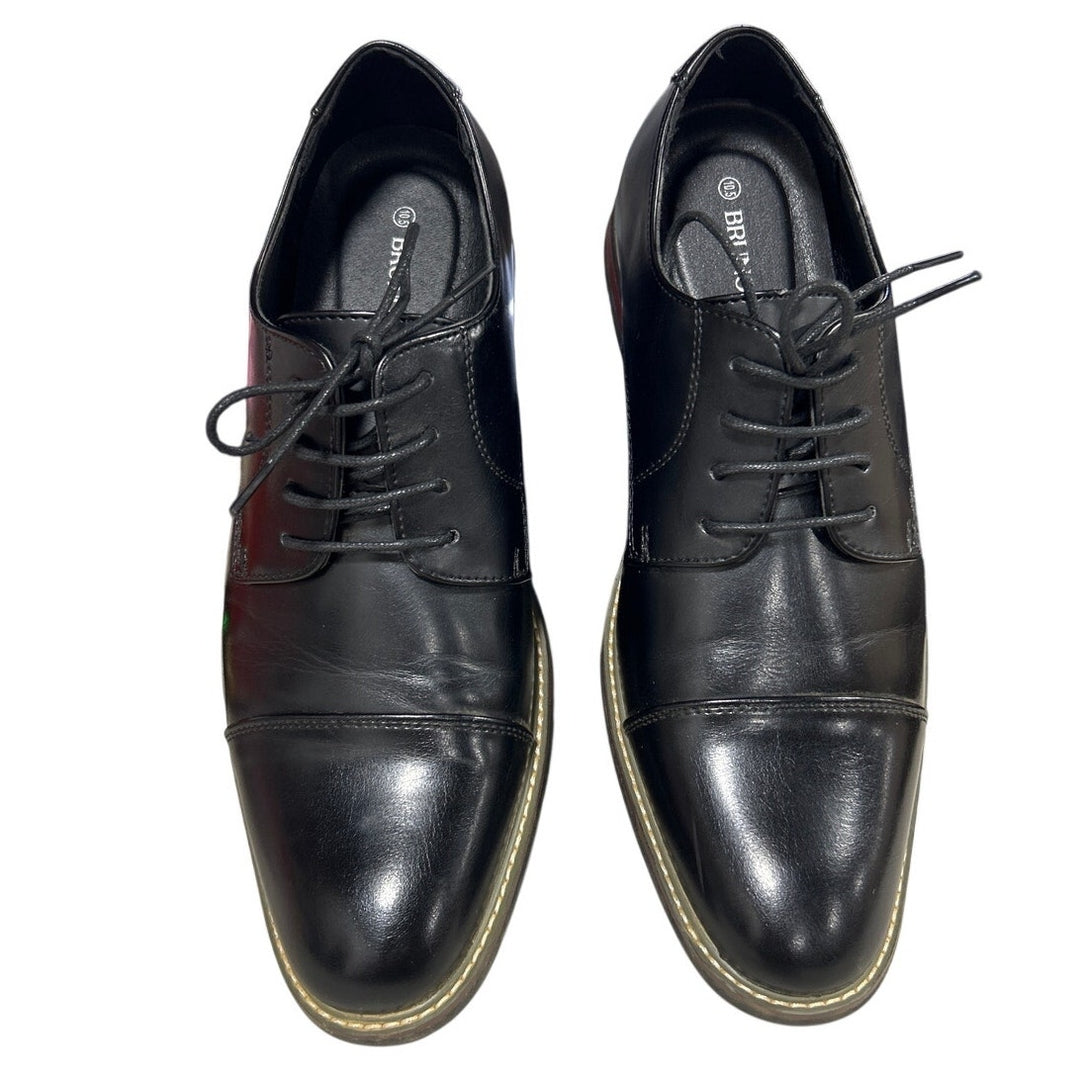 Bruno Marc Mens Size 10.5 Black Faux Leather Lace Up Prince Classic Oxford Shoes