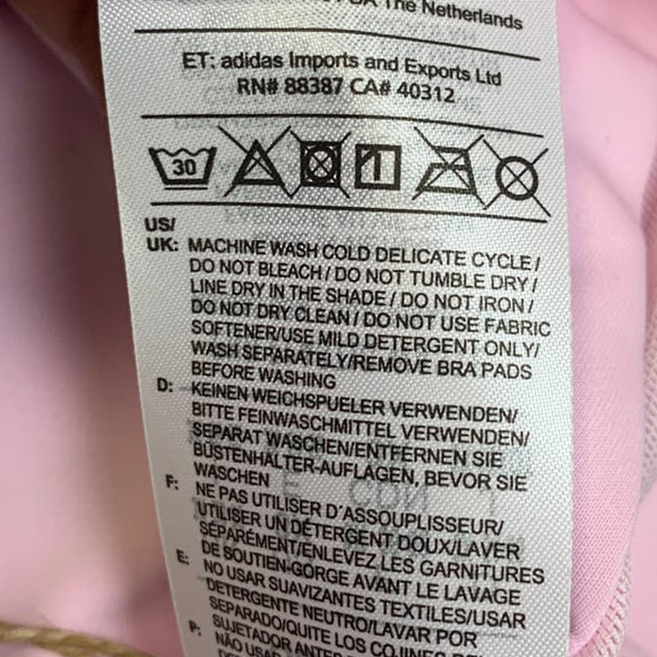 New Adidas Large 44DD Pink Medium Support Removeable Pads Training Sports Bra