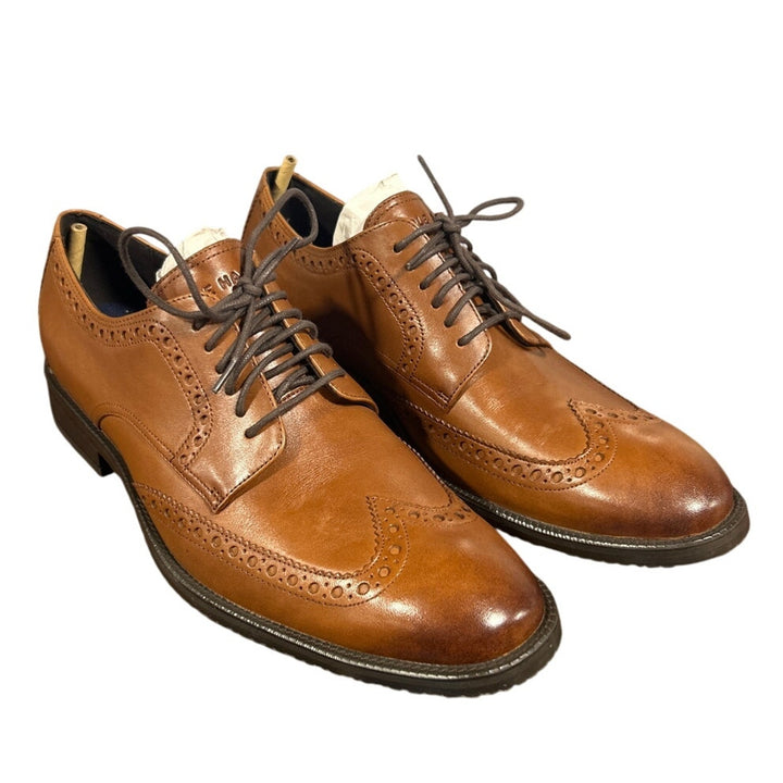 New Cole Haan Men Size 9 British Tan Leather Wing Oxford Lace Up Grand 360 Shoes