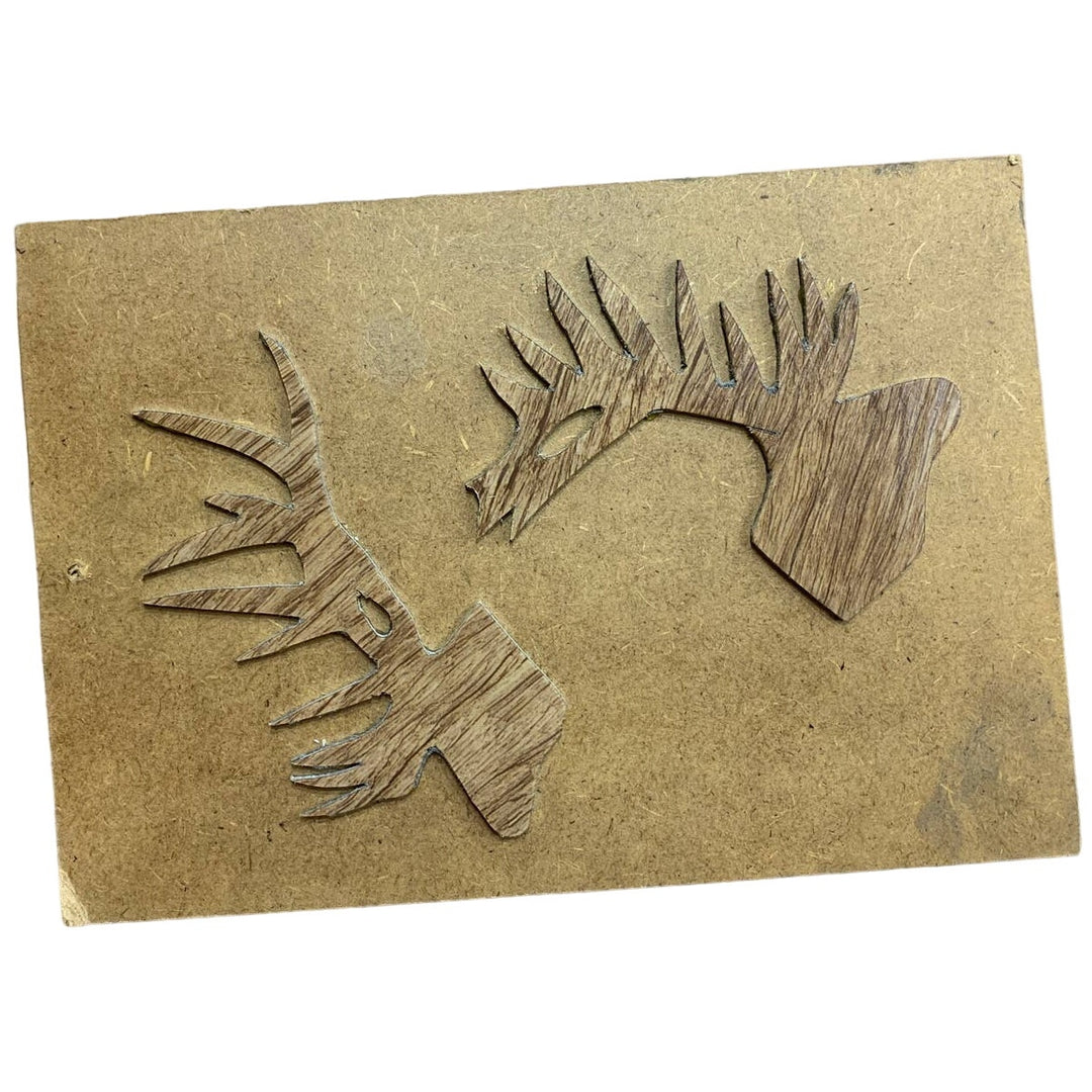 3 Handmade Wooden Cutout Deer Profile Rustic Scrap Wood Wall Art Craft Project