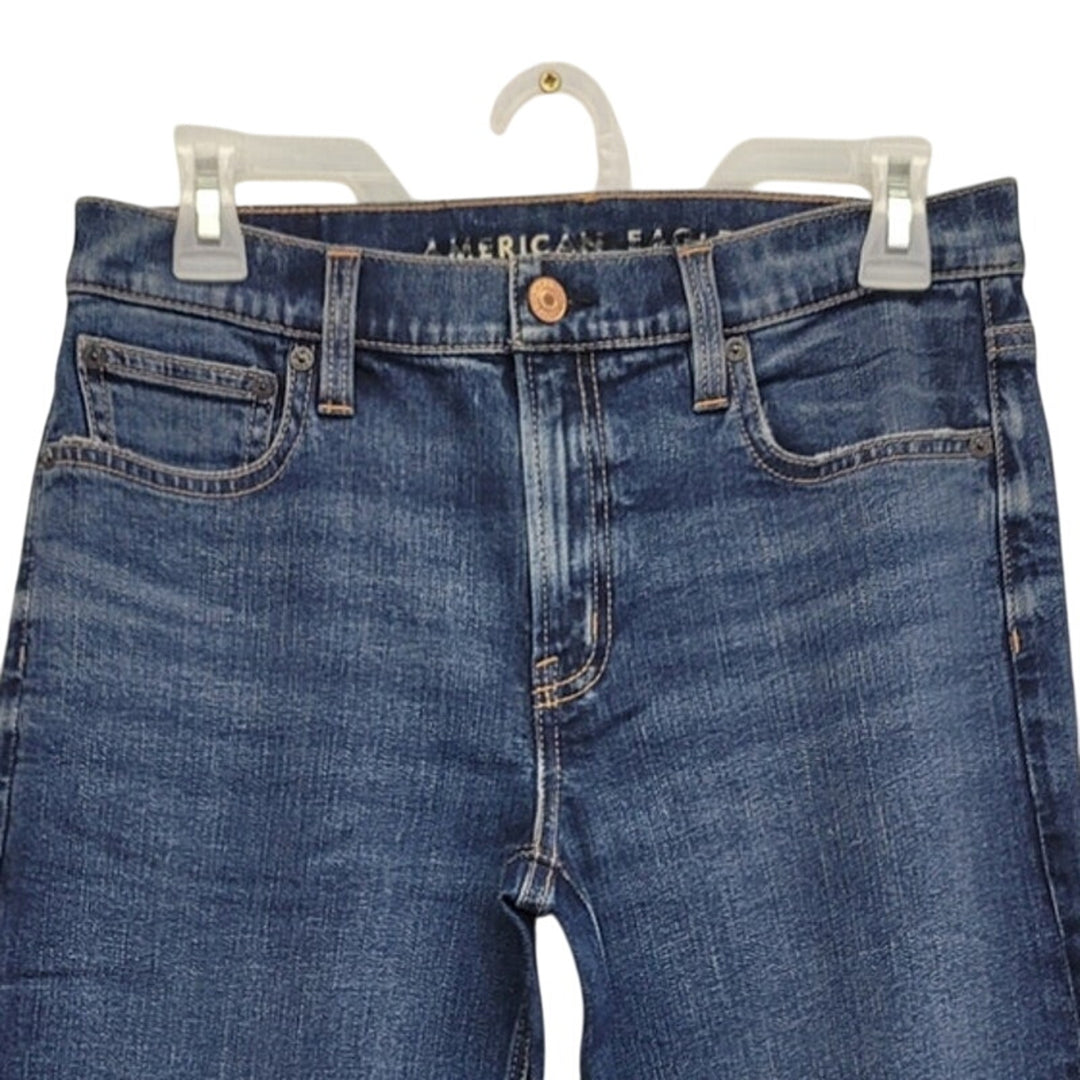 New American Eagle Size 2 Regular Medium Rinse Stovepipe Jean Denim Blue Jeans
