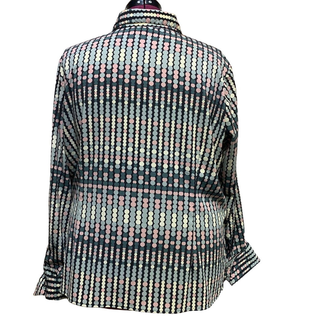 Ashley Stewart Plus Size 22 Polka Dot Long Sleeve Career Wrap Blouse Top