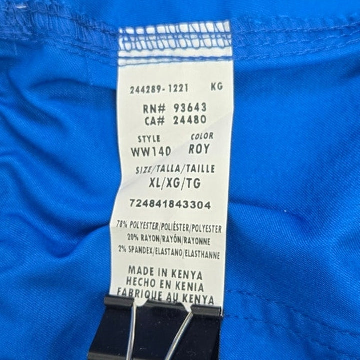 New Revolution Mens Modern XL Royal Blue Drawstring Waist Scrub Pants w Pockets
