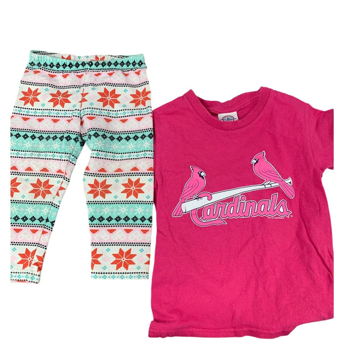 Lot of 6 Toddler Girls 18 Months to 3T Pants Leggings Cardinals T Shirt Tank Top