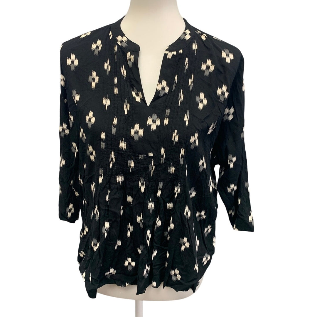 Old Navy Womens Small Long Sleeve Polka Dot Lightweight 100% Rayon Blouse Shirt
