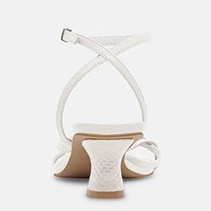 Juliet Holy Womens Size 8 White Open Toe 2.5" Heel Ankle Strap Sandal Shoes